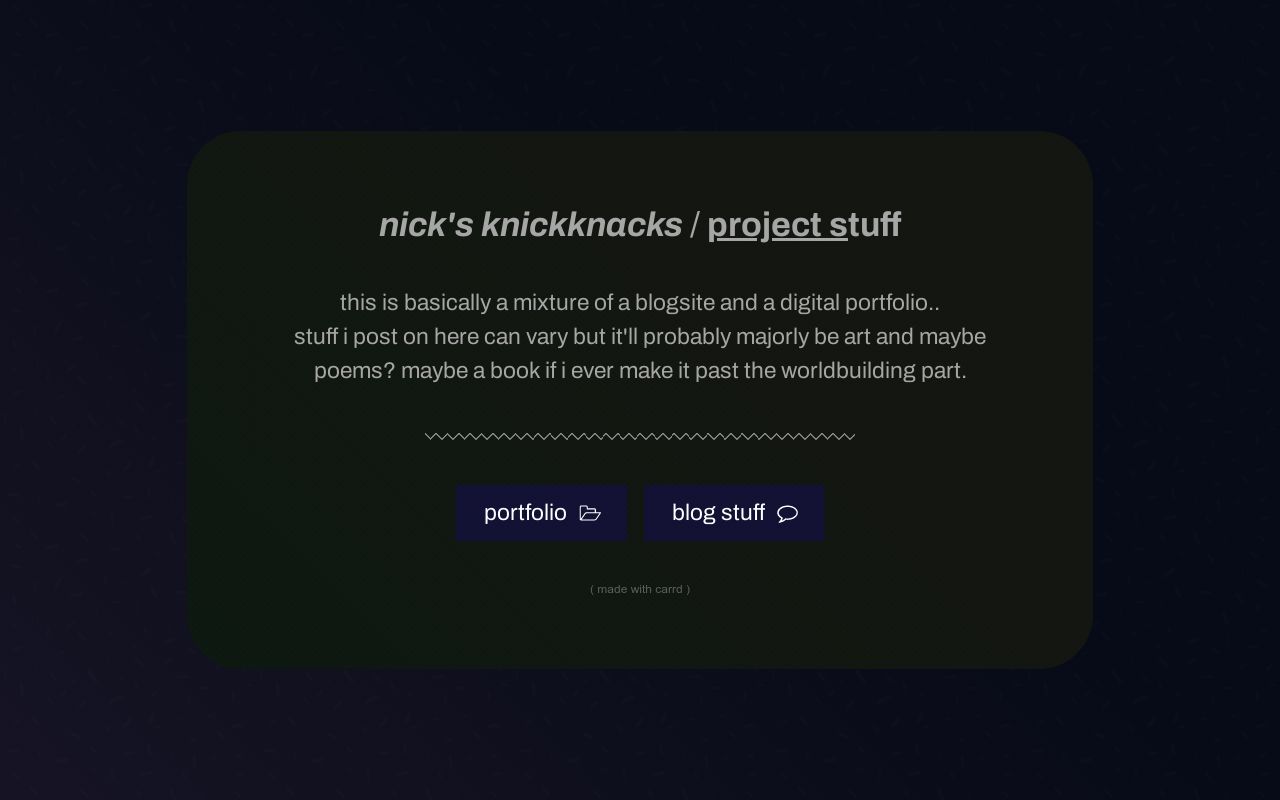 Carrd profile picture for @knickknacks